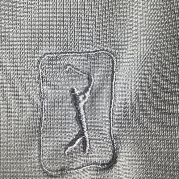 PGA Tour Mens XL Gray Short Sleeve Performance Golf Polo Shirt Textured Active - Picture 4 of 7